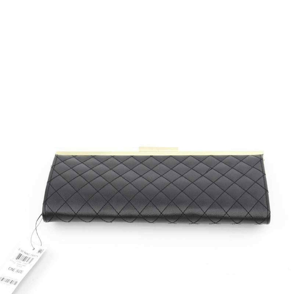 INC International Concepts Black Quilted Clutch Evening Party Purse - Picture 1 of 10